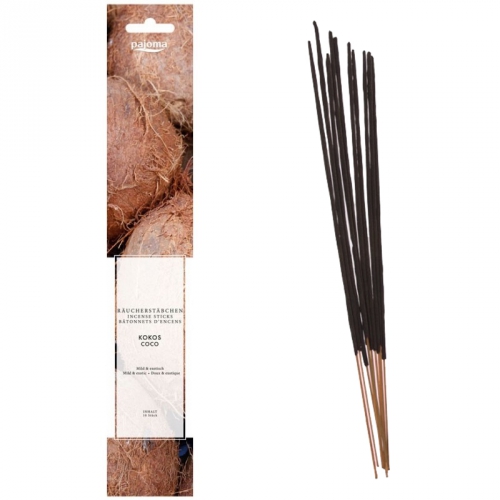 10 Bâtonnets d'Encens Noix de Coco - Pajoma / Encens en Bâtonnets avec tige en bambou