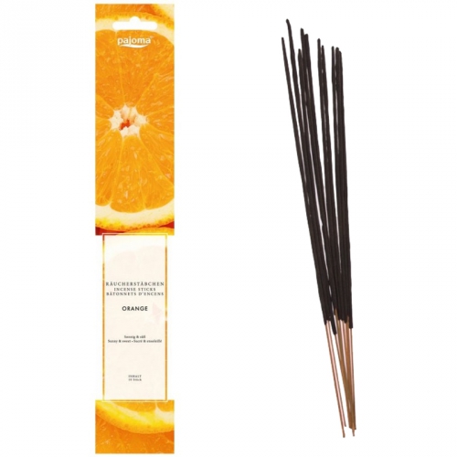 10 Bâtonnets d'Encens Orange - Pajoma / Encens en Bâtonnets avec tige en bambou