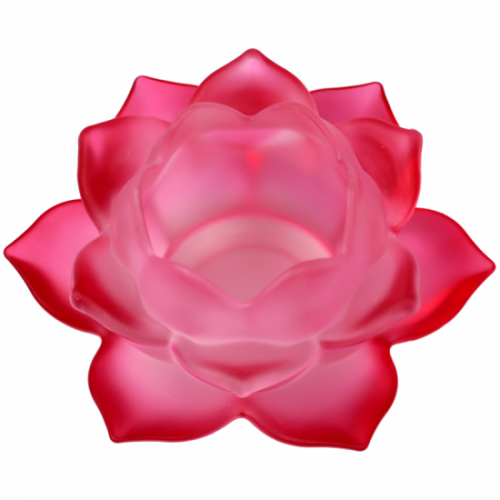 Bougeoir Fleur de Lotus en verre Rouge / Nouveautés