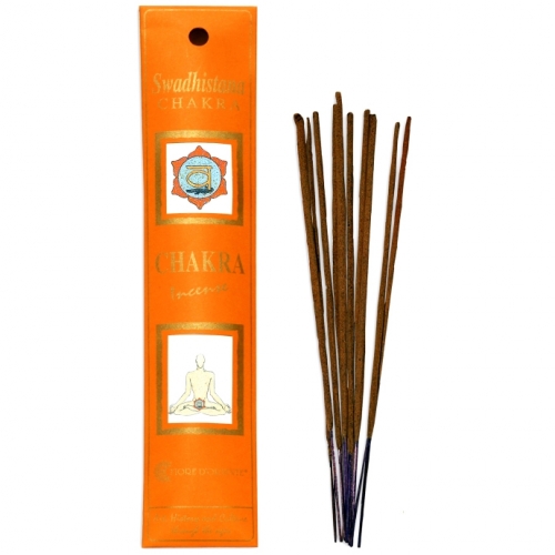 10 Bâtonnets d'Encens Chakra Svadhisthana - Fiore d'Oriente / Encens en Bâtonnets avec tige en bambou