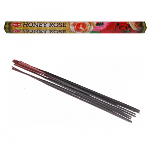Bâtonnets d'Encens Miel-Rose - Hem x8 / Encens en Bâtonnets avec tige en bambou