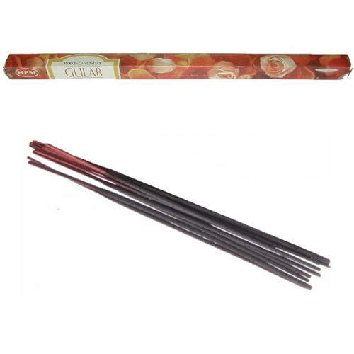 Bâtonnets d'Encens Rose - Hem x8 / Encens en Bâtonnets avec tige en bambou