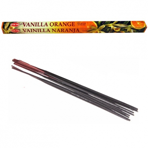 Bâtonnets d'Encens Vanille-Orange - Hem x8 / Encens en Bâtonnets avec tige en bambou