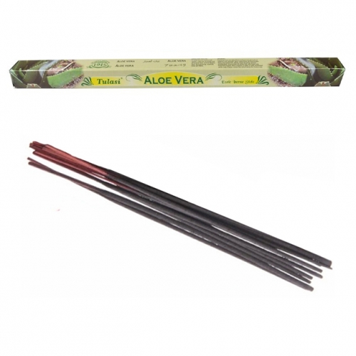 Bâtonnets d'Encens Aloe Vera - Tulasi x8 / Encens en Bâtonnets avec tige en bambou