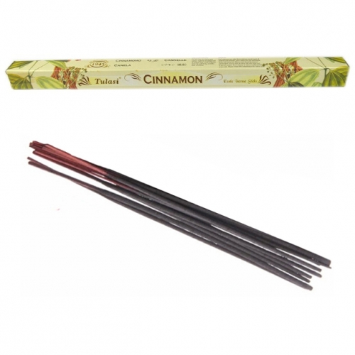 Bâtonnets d'Encens Cannelle - Tulasi x8 / Encens en Bâtonnets avec tige en bambou