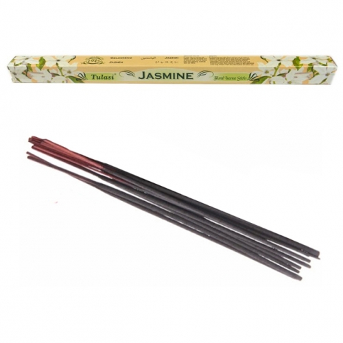 Bâtonnets d'Encens Jasmin - Tulasi x8 / Encens en Bâtonnets avec tige en bambou