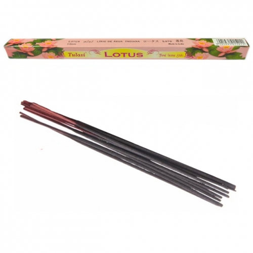 Bâtonnets d'Encens Lotus - Tulasi x8 / Encens en Bâtonnets avec tige en bambou