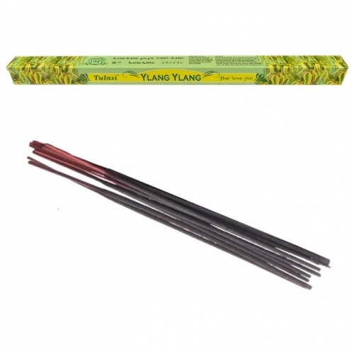 Bâtonnets d'Encens Ylang Ylang - Tulasi x8 / Encens en Bâtonnets avec tige en bambou