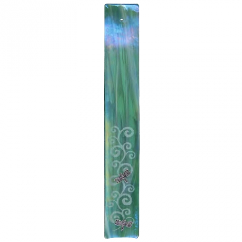 Porte-Encens en verre vert irisé 