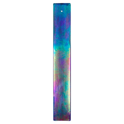 Porte-Encens en verre Bleu irisé / Porte-Encens pour Bâtonnets sans tige en bambou