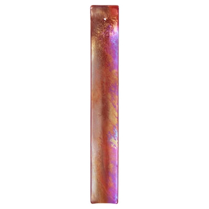 Porte-Encens en verre Rouge irisé / Porte-Encens pour Bâtonnets avec tige en bambou