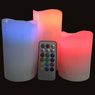 Set de 3 Bougies Cire LED