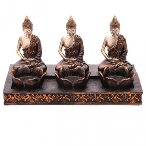 Triple Bougeoir Bouddha Thaïlandais / Bougeoirs Bouddha
