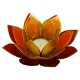 Bougeoir Fleur de Lotus Jaune-Orange-Rouge/Or