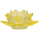 Bougeoir Fleur de Lotus en verre Jaune