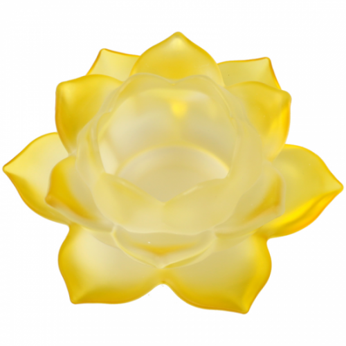 Bougeoir Fleur de Lotus en verre Jaune / Boutique Zen