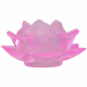 Bougeoir Fleur de Lotus en verre Rose