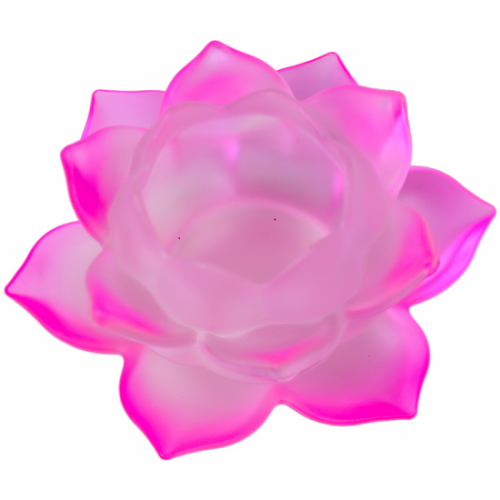 Bougeoir Fleur de Lotus en verre Rose / Boutique Zen