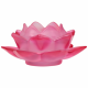 Bougeoir Fleur de Lotus en verre Rouge