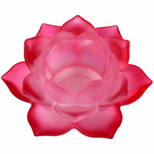 Bougeoir Fleur de Lotus en verre Rouge / Boutique Zen