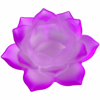 Bougeoir Fleur de Lotus en verre Violet