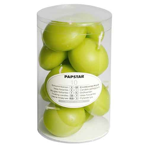 Bougies Flottantes Kiwi x10 / Pap Star