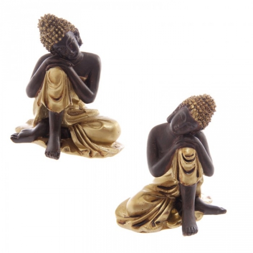 Bouddha Thaï Or & Marron x2 / Décoration Zen