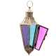 Lanterne métal et Verre multicolore