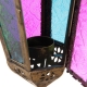 Lanterne métal et Verre multicolore