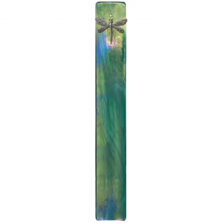 Porte-Encens en verre Vert irisé Libellule