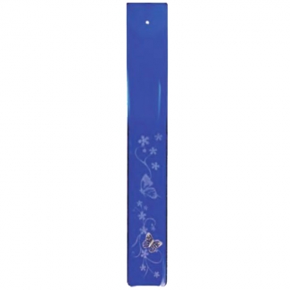 Porte-Encens en verre bleu papillon